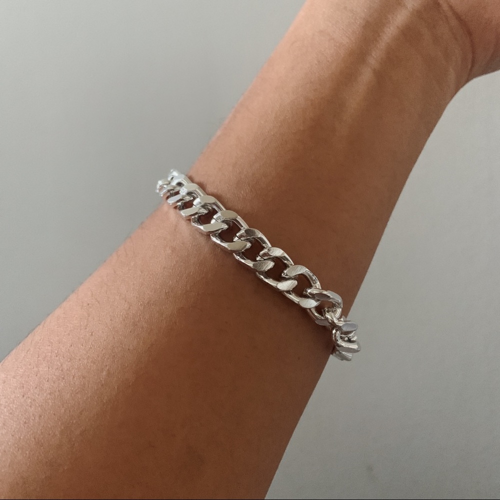 n e w | silver thick cuban bracelet ♡ - Picture 4 of 5